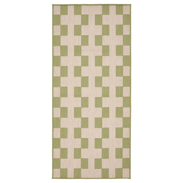 IKEA GÅNGSTIG kitchen mat, 2\'4 inx5\'3 in Green / Off White, Ikea Ireland | 9627SRIOU