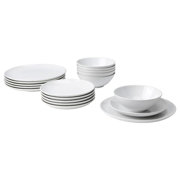 IKEA GODMIDDAG 18-piece dinnerware set, white, Ikea Ireland | 4572LJUCB