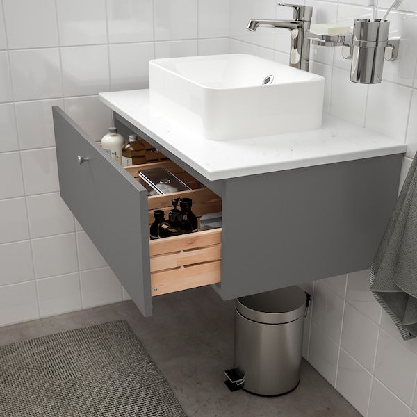 IKEA GODMORGON Bathroom vanity with 1 drawer, 31 1/2x18 1/2x11 3/8 in Gillburen Dark Gray, Ikea Ireland | 8941HBIFA