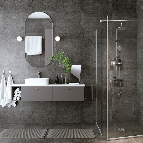 IKEA GODMORGON Bathroom vanity with 1 drawer, 23 5/8x18 1/2x11 3/8 in Gillburen Dark Gray, Ikea Ireland | 4628LDPMK