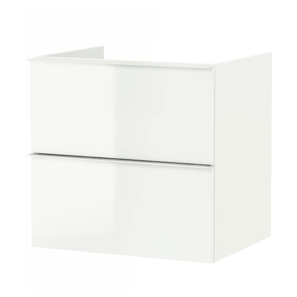 IKEA GODMORGON Bathroom vanity with 2 drawers, 23 5/8x18 1/2x22 7/8 in High Gloss White, Ikea Ireland | 6419RSVHN