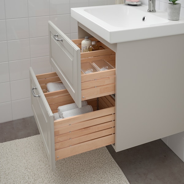 IKEA GODMORGON Sink cabinet with 2 drawers , 23 5/8x18 1/2x22 7/8 in Kasjön Light Gray, Ikea Ireland | 9107YJESF