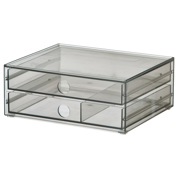 IKEA GODMORGON mini chest with 2 drawers, smoked, 9x7 ½x3 ½ in, Ikea Ireland | 7108AYFRO