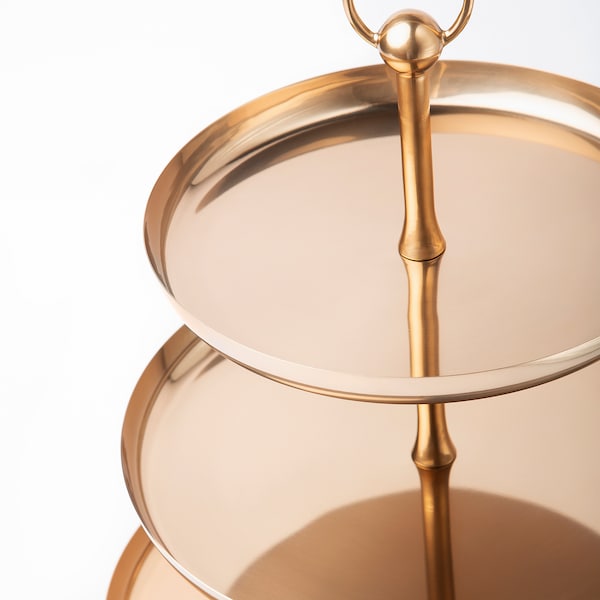 IKEA GOKVÄLLÅ serving stand, 3 tiers, copper color, 16x13x13 in, Ikea Ireland | 0589BOHUF