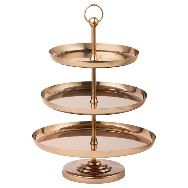 IKEA GOKVÄLLÅ serving stand, 3 tiers, copper color, 16x13x13 in, Ikea Ireland | 0589BOHUF