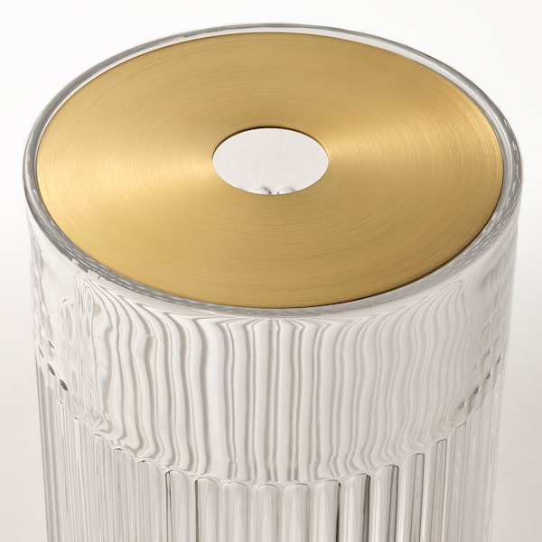 IKEA GRADVIS vase with metal insert, clear glass/gold, 8 ¼ in, Ikea Ireland | 2803EVRTG
