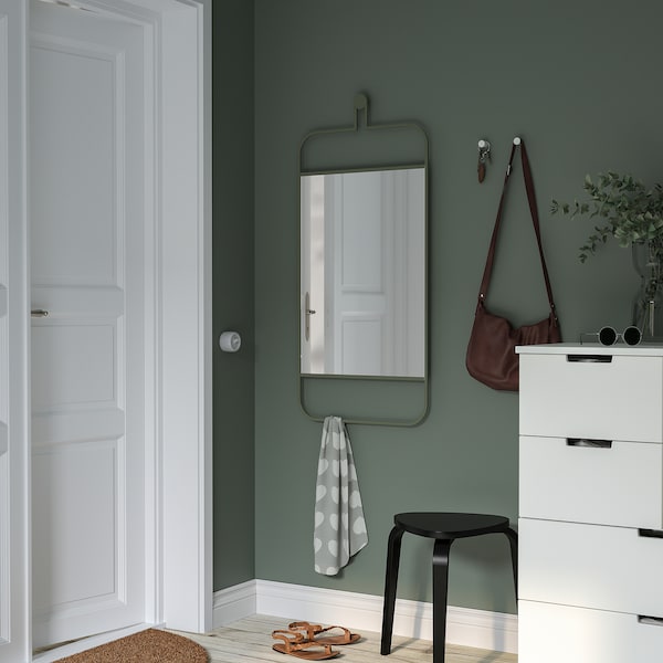 IKEA GRANVÅG mirror, wall hanging/green, 19 5/8x43 1/4 in, Ikea Ireland | 4586FKDZN