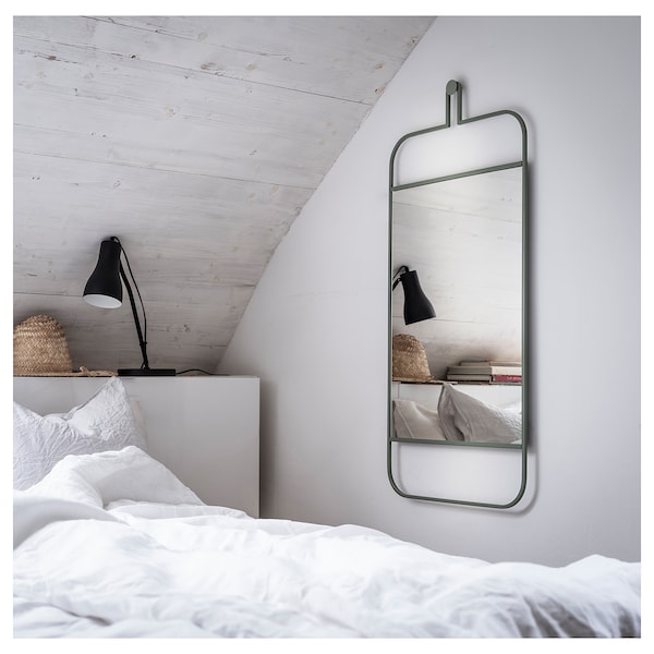 IKEA GRANVÅG mirror, wall hanging/green, 19 5/8x43 1/4 in, Ikea Ireland | 4586FKDZN