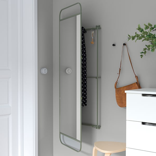 IKEA GRANVÅG mirror with storage, wall hanging/green, 19 5/8x59 in, Ikea Ireland | 7825UHFZA