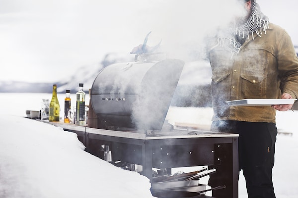 IKEA GRILLSKÄR charcoal grill, black/stainless steel outdoor, 33 7/8x24 in, Ikea Ireland | 4069JRNAS