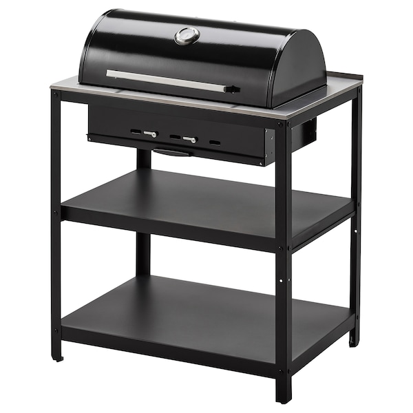 IKEA GRILLSKÄR charcoal grill, black/stainless steel outdoor, 33 7/8x24 in, Ikea Ireland | 4069JRNAS