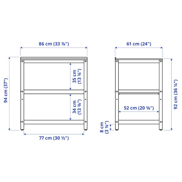 IKEA GRILLSKÄR kitchen island shelf unit, stainless steel outdoor, 33 7/8x24 in Black, Ikea Ireland | 0351GMWLB
