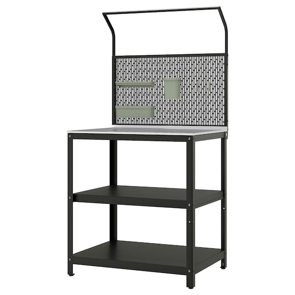 IKEA GRILLSKÄR kitchen island w back panel, stainless steel/outdoor, 33 7/8x24x69 1/4 in, Ikea Ireland | 7418DNHVS