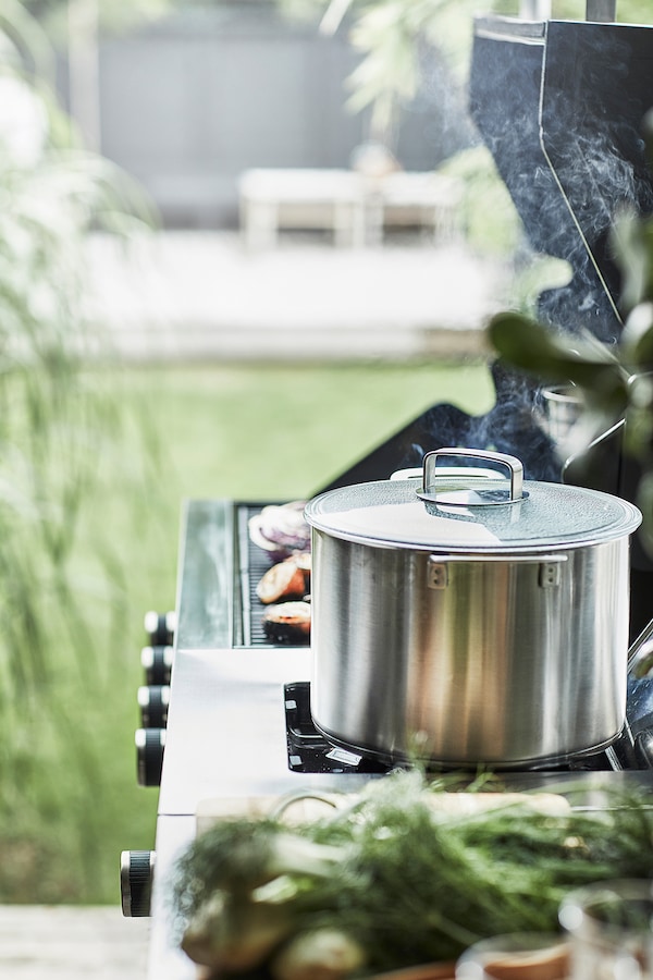 IKEA GRILLSKÄR side burner, black/stainless steel outdoor, 18 7/8x24 in, Ikea Ireland | 8413WUQFP