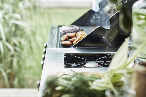 IKEA GRILLSKÄR side burner, black/stainless steel outdoor, 18 7/8x24 in, Ikea Ireland | 8413WUQFP