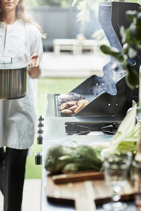 IKEA GRILLSKÄR side burner, black/stainless steel outdoor, 18 7/8x24 in, Ikea Ireland | 8413WUQFP