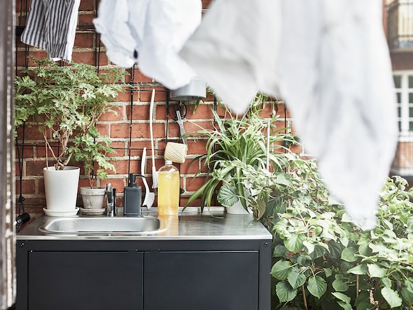 IKEA GRILLSKÄR sink unit, black/stainless steel outdoor, 33 7/8x24 in, Ikea Ireland | 3916RBAKF