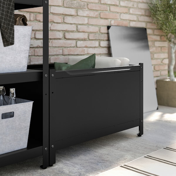 IKEA GRILLSKÄR storage box, black stainless steel/outdoor, 33 7/8x24 in, Ikea Ireland | 2951VOWCY