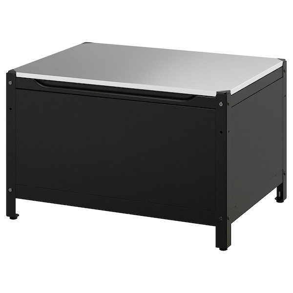 IKEA GRILLSKÄR storage box, black stainless steel/outdoor, 33 7/8x24 in, Ikea Ireland | 2951VOWCY