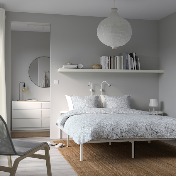 IKEA GRIMSBU bed frame, Queen White, Ikea Ireland | 3079XZNSP