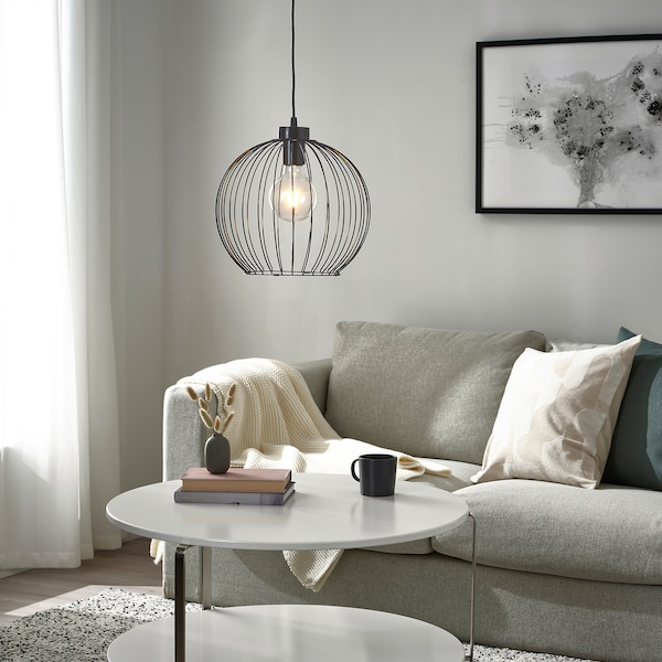 IKEA GRINDFALLET pendant lamp, black, 12 in, Ikea Ireland | 4536IVBWR