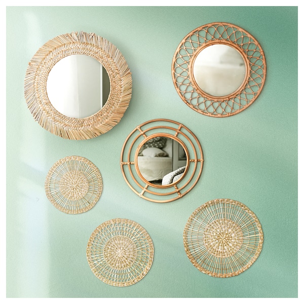 IKEA GRINSBOL mirror, rattan, 21 ¾ in, Ikea Ireland | 2107LWYJM