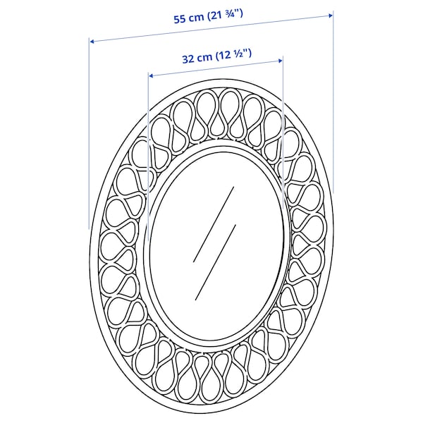 IKEA GRINSBOL mirror, rattan, 21 ¾ in, Ikea Ireland | 2107LWYJM