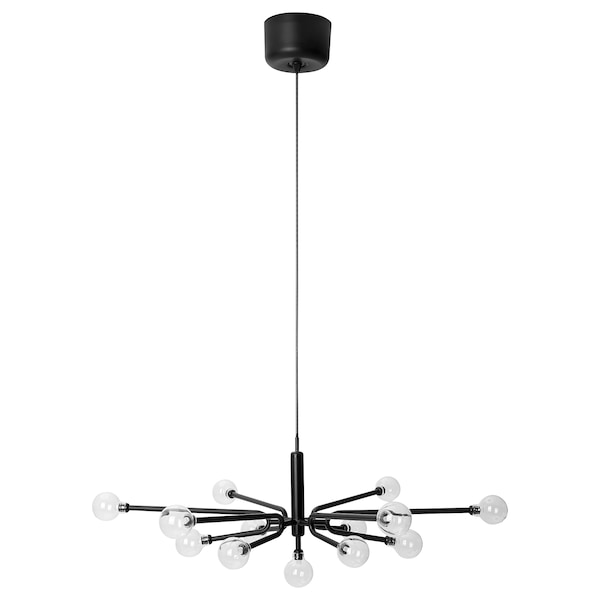 IKEA GRINSBYN chandelier w light bulbs, 13-arm, black, Ikea Ireland | 8403IOUBG