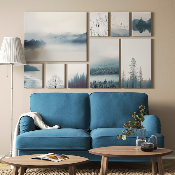 IKEA GRÖNBY picture, set of 9, blue landscape, 70 ½x44 in, Ikea Ireland | 6928IESWJ