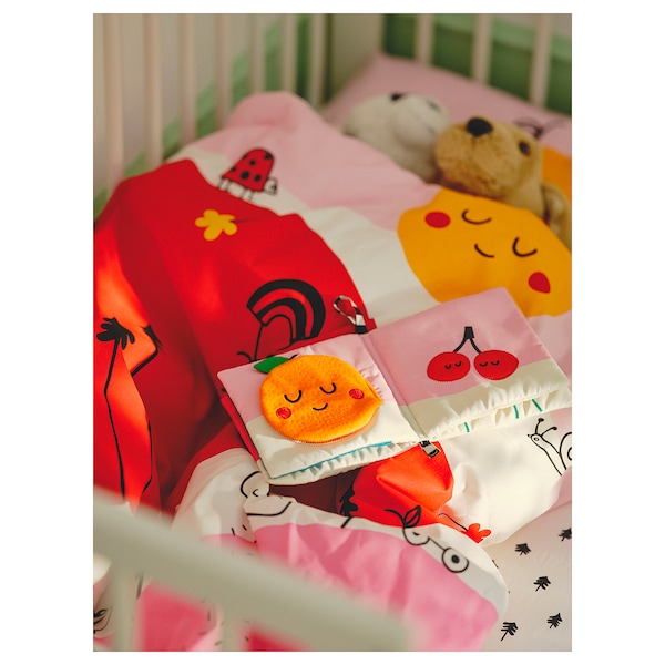 IKEA GRÖNFINK duvet cover 1 pillowcase f crib, 43x49/14x22 in Multicolor / Stripe, Ikea Ireland | 5697ROHFA