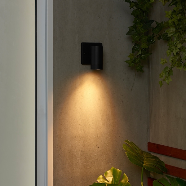 IKEA GRÖNSPRÖT wall lamp, hardwire installation, outdoor black, Ikea Ireland | 3710XQDMW
