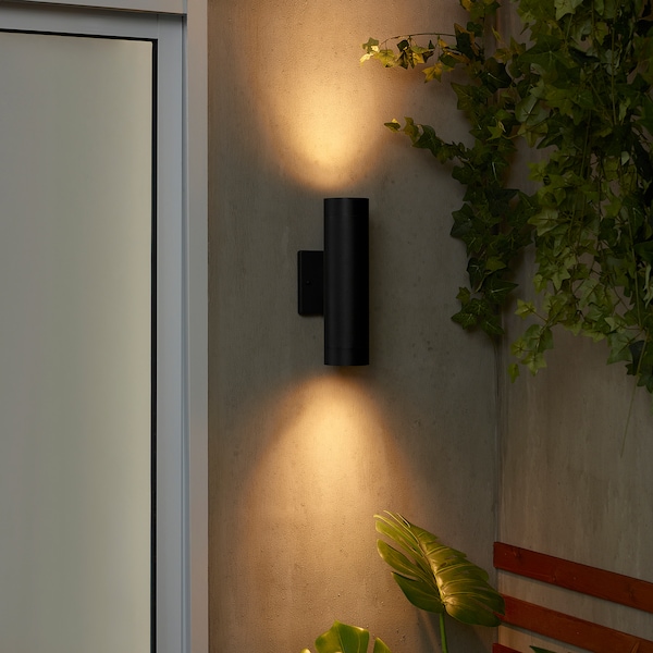 IKEA GRÖNSPRÖT wall up/downlight, hardwired, outdoor black, 11 in, Ikea Ireland | 8507XRJPC