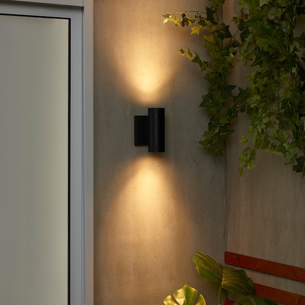 IKEA GRÖNSPRÖT wall up/downlight, hardwired, outdoor black, 6 1/4 in, Ikea Ireland | 5694OEWGD