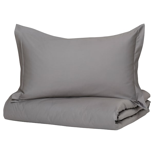 IKEA GRÅPALPMAL duvet cover and pillowcase(s), King Gray, Ikea Ireland | 7451STKVC