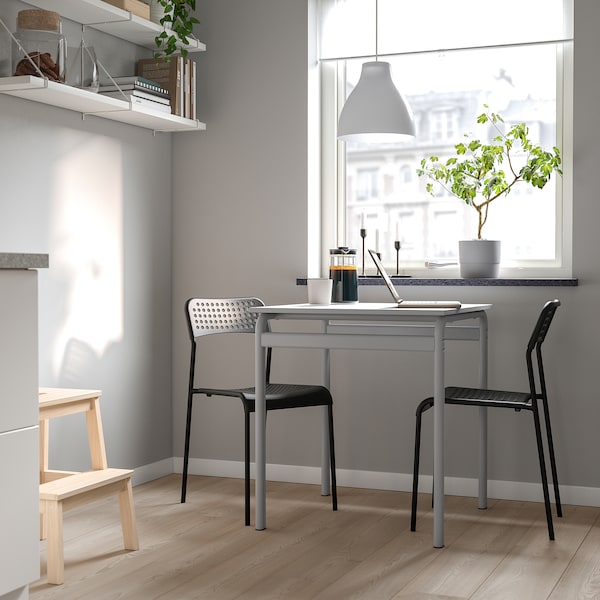 IKEA GRÅSALA / ADDE table and 2 chairs, gray gray/black, 26 3/8 in, Ikea Ireland | 4671BOKMF