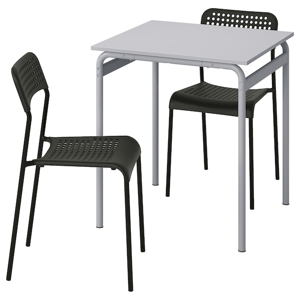 IKEA GRÅSALA / ADDE table and 2 chairs, gray gray/black, 26 3/8 in, Ikea Ireland | 4671BOKMF