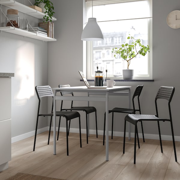 IKEA GRÅSALA / ADDE table and 4 chairs, gray gray/black, 43 1/4 in, Ikea Ireland | 4703KNAEL