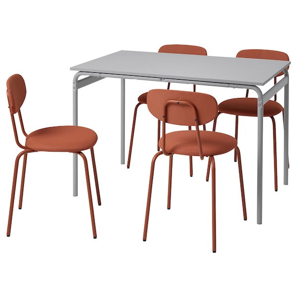 IKEA GRÅSALA / ÖSTANÖ table and 4 chairs, 43 1/4 in Gray / Remmarn Red / Brown, Ikea Ireland | 8576VMTDW