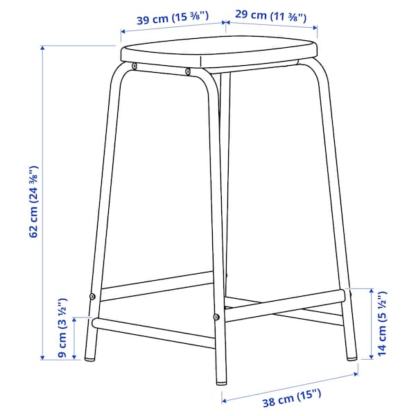 IKEA GRÅSALA bar stool, gray, 24 3/8 in, Ikea Ireland | 3465OFJWL