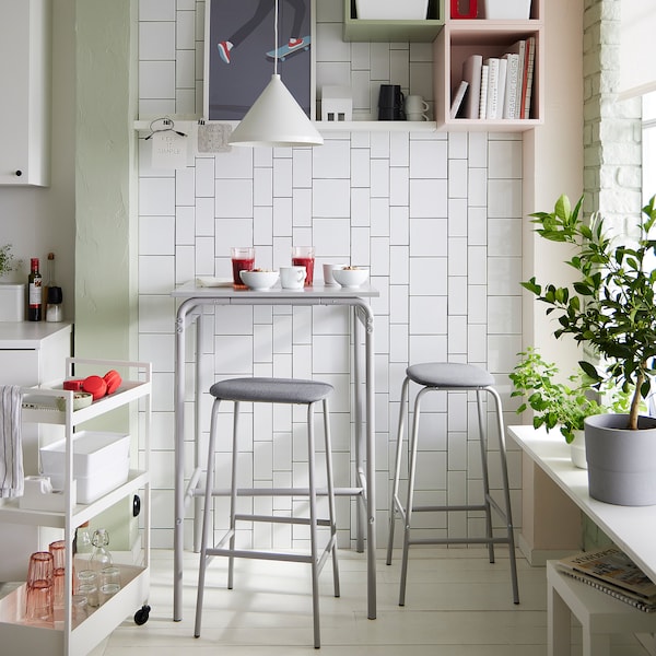 IKEA GRÅSALA bar table, gray/gray, 26 3/8x26 3/8x41 3/8 in, Ikea Ireland | 9205FERNP