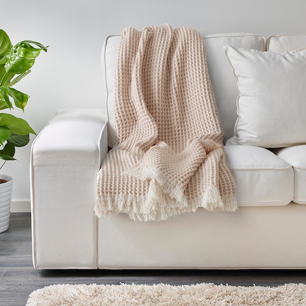 IKEA GRÄSHAKMAL throw, light pink/off-white, 51x67 in, Ikea Ireland | 0354IGORZ