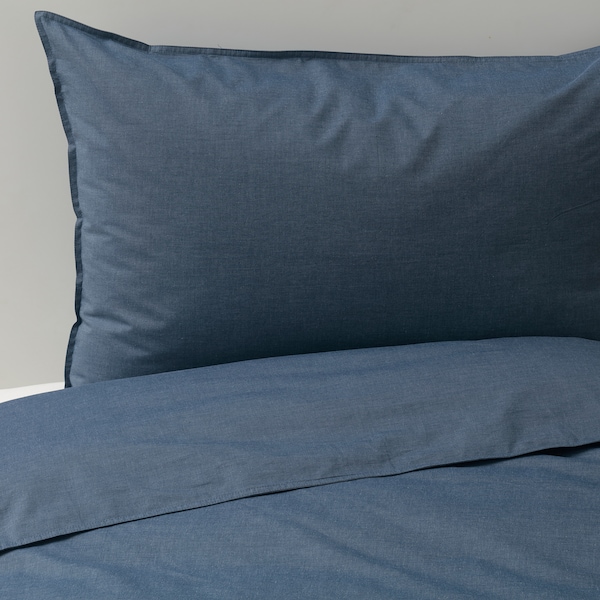 IKEA GULBJÖRK duvet cover and pillowcase(s), Full/Queen (Double/Queen) Blue, Ikea Ireland | 4936HGCQK