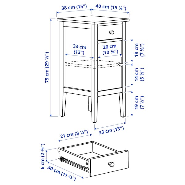 IKEA GULLABERG nightstand, 15x15 3/4x29 1/2 in White, Ikea Ireland | 2045BFXLW