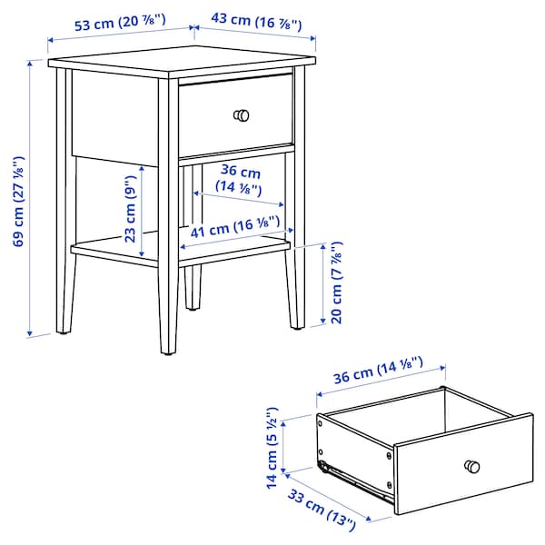 IKEA GULLABERG nightstand/with 1 drawer with shelf, 20 7/8x16 7/8x27 1/8 in Gray, Ikea Ireland | 0831LZHAY