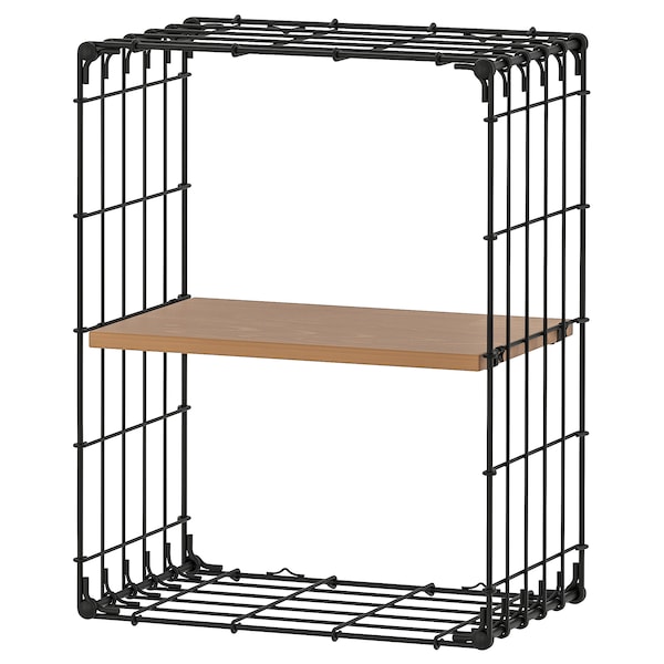 IKEA GULLHULT wall shelf, black/pine antique, 11 3/4x15 3/4 in, Ikea Ireland | 8397PXITD