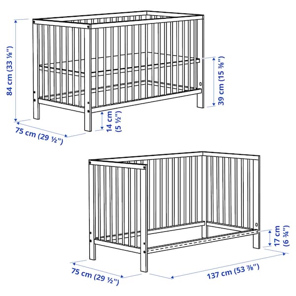 IKEA GULLIVER crib, 27 1/2x52 in White, Ikea Ireland | 7948CFOGA