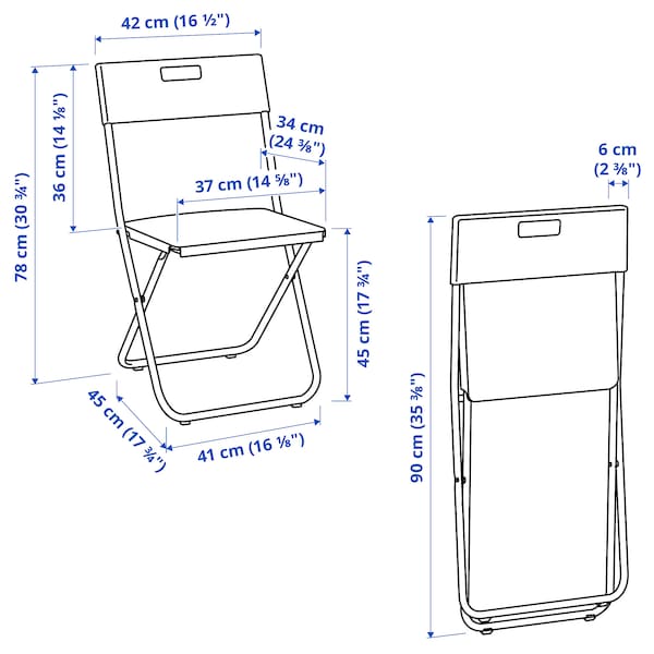 IKEA GUNDE Folding chair White, Ikea Ireland | 8956QEWYK