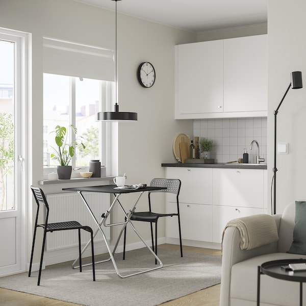 IKEA GUNDE / ADDE table and 2 chairs, folding black/black, 26 3/8x26 3/8 in, Ikea Ireland | 9837MDVZW