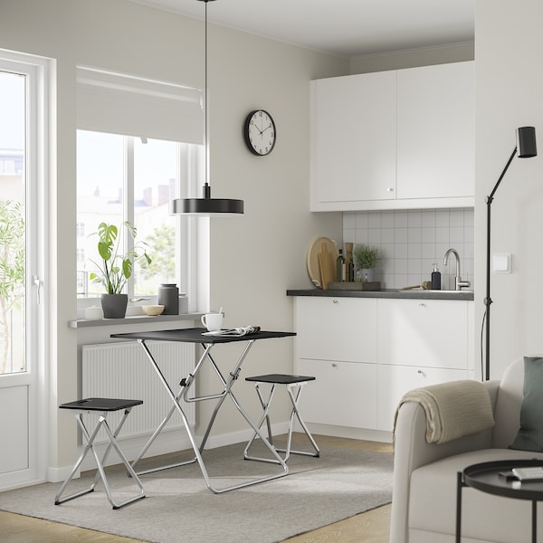 IKEA GUNDE / GUNDE table and 2 stools, folding black/folding black, 26 3/8x26 3/8 in, Ikea Ireland | 4092RHISL