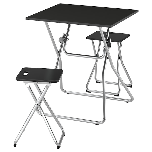 IKEA GUNDE / GUNDE table and 2 stools, folding black/folding black, 26 3/8x26 3/8 in, Ikea Ireland | 4092RHISL